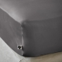 Pack Housse de couette 240 x 220 cm bambou de satin 120 fils Salomé + Drap housse 140 x 190 cm  Anthracite